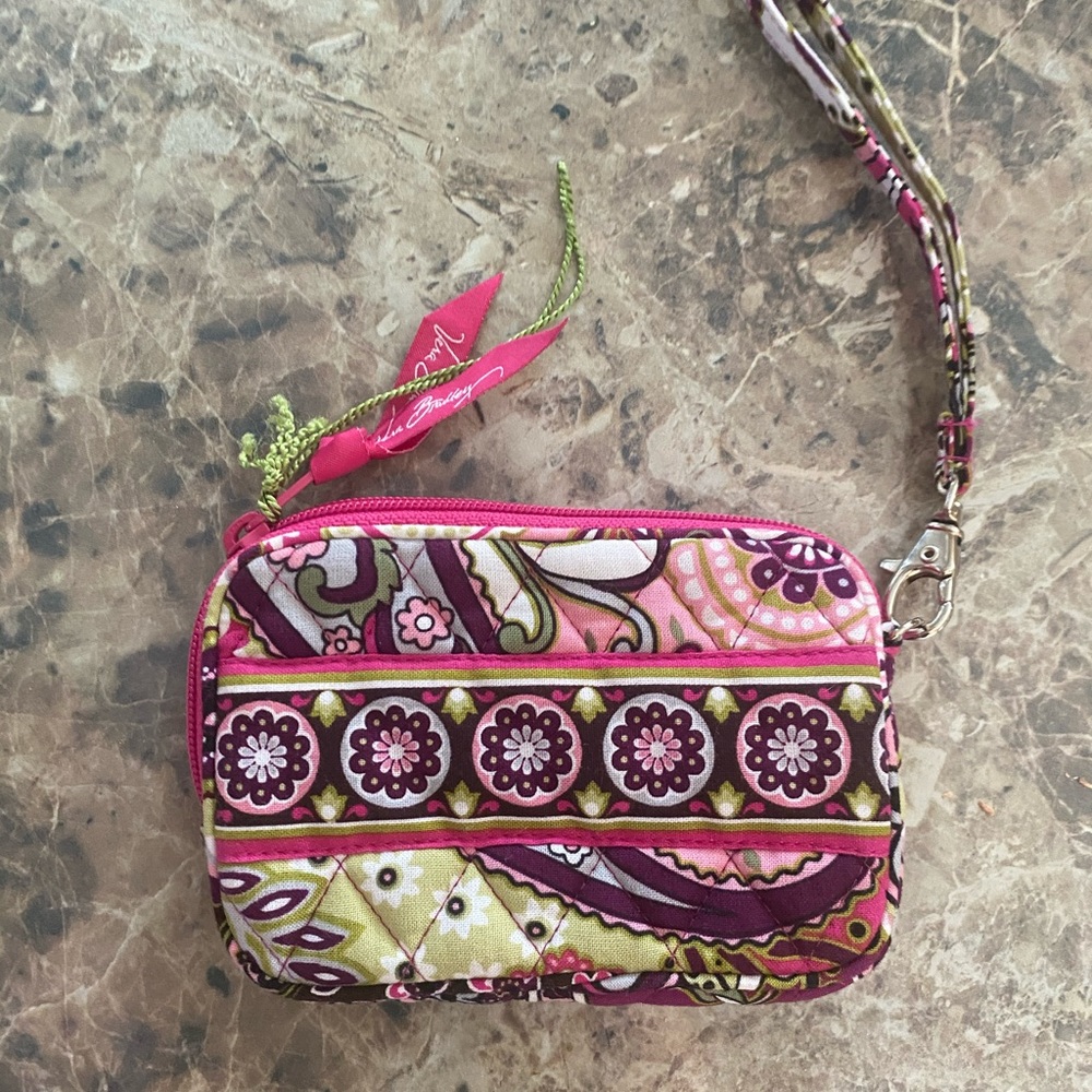 Vera Bradley pink paisley tech case wristlet wallet